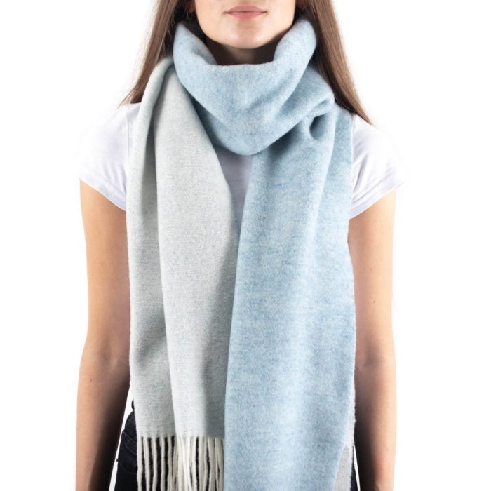 Merino wool scarf, bi-color, 34x200 cm