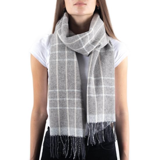 Merino Wool Scarf with Pattern