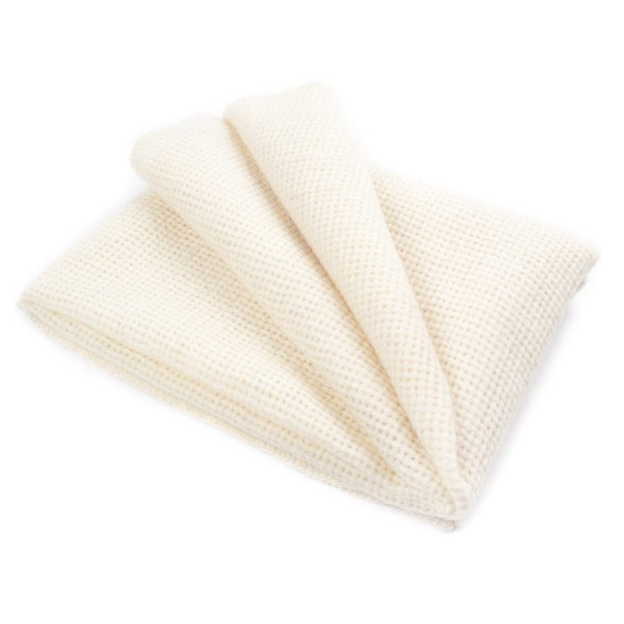 Mohair and merino wool blanket for babies, light beige, 100x140 cm