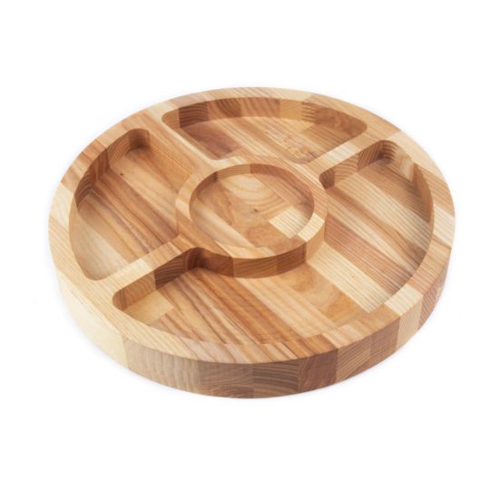 Solid Wood Snack Platter, Round, ⌀ 29 cm