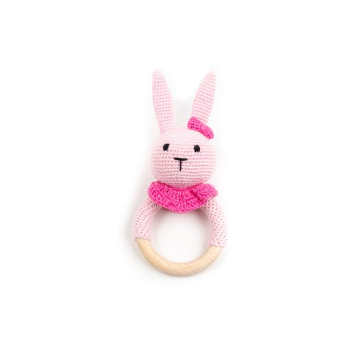 Baby gift set - teether, pacifier holder, socks, toy