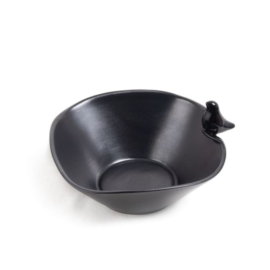 Ceramic Bowl with Bird, Black, ⌀16.5 cm