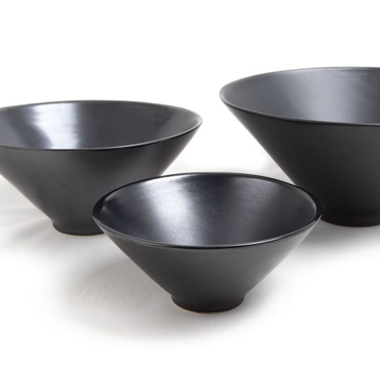 Ceramic Bowl Set, Black