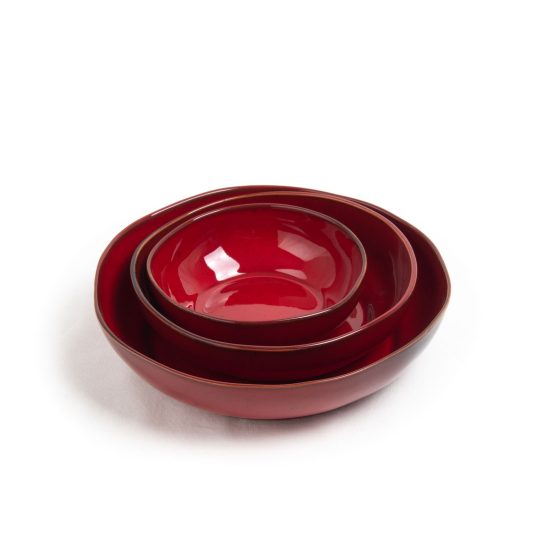 Ceramic Bowl Set, Red