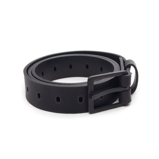 Perforated Genuine Leather Belt, Black