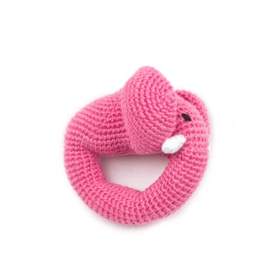 Rattle - Pink Elephant, Ø 7 cm