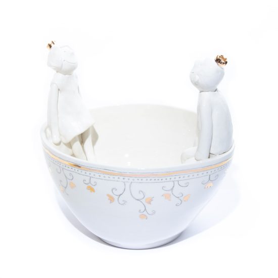 Ceramic Bowl "Prince and Princess", 22 cm