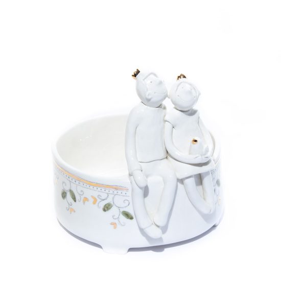 Ceramic Bowl "Prince and Princess with Bird", ⌀ 20 cm