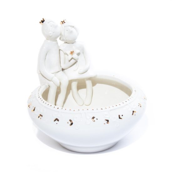 Ceramic Bowl "Prince and Princess with Flower", ⌀ 19 cm