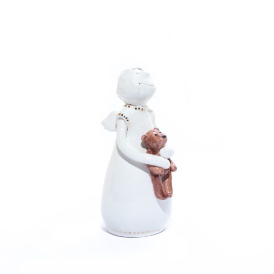 Ceramic Figure - Angel with Bear, 14.5 cm