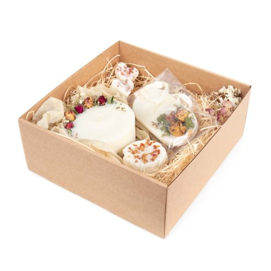 Aroma Gift Set – Soy Wax Candles and Sachets, Rose