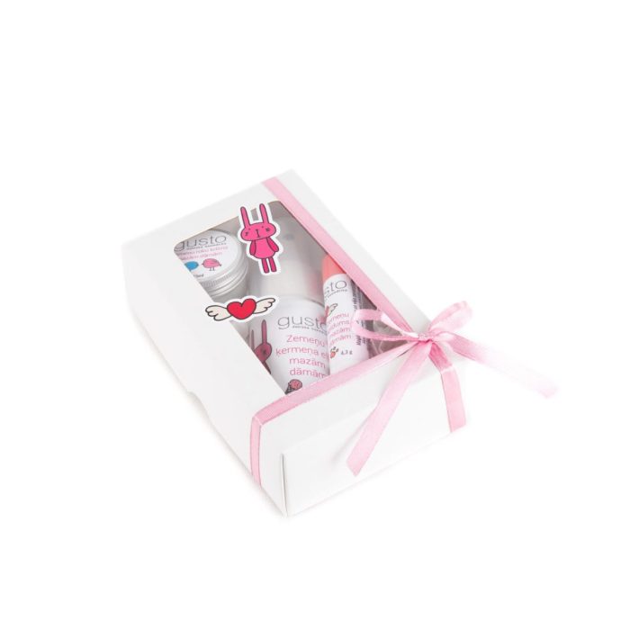 Kid’s skincare set - strawberry lip gloss + body oil + hand cream