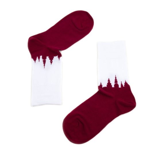 Cotton Socks – Riga, Burgundy