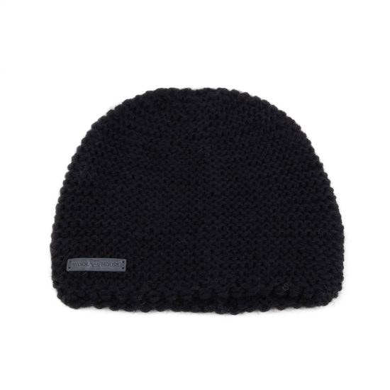 Knitted Wool Hat, Black