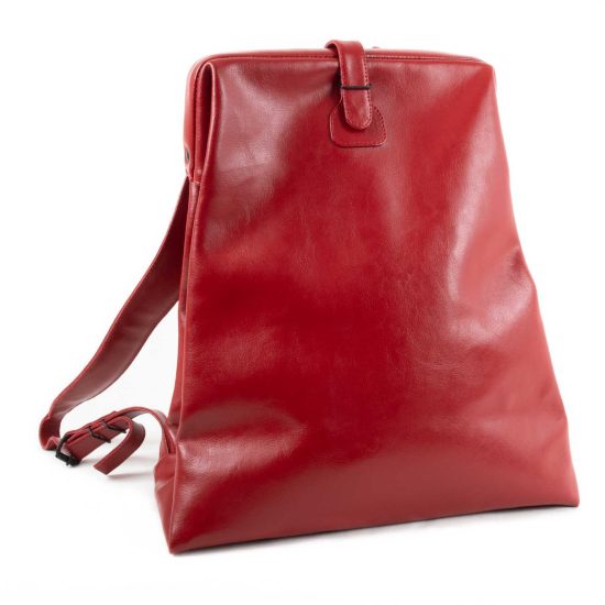 Leather Backpack, Red