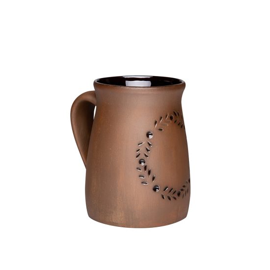 Ceramic Beer Mug with Pattern, Matte Brown, 650 ml