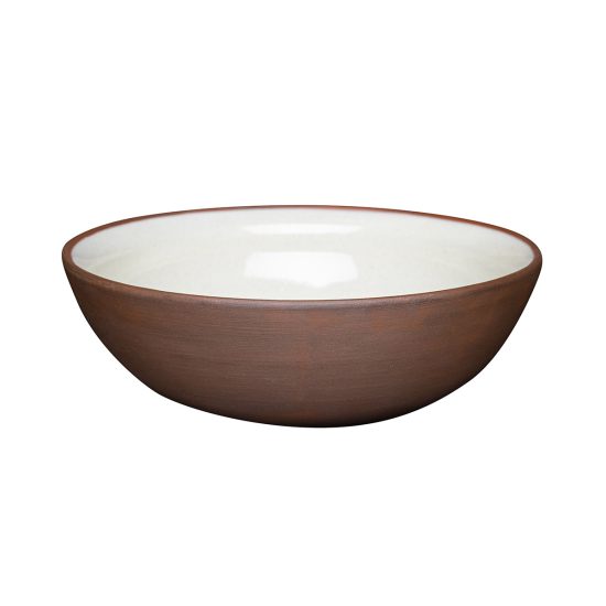 Ceramic Bowl, Matte Brown with White Inside, 1 l