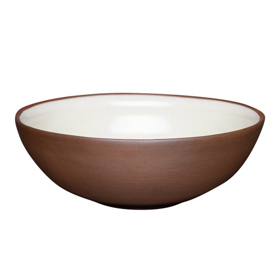 Ceramic Bowl, Matte Brown with White Inside, 2 l