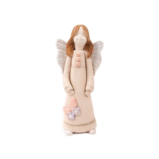 Ceramic Figure – Angel with Butterfly, 14.5 cm