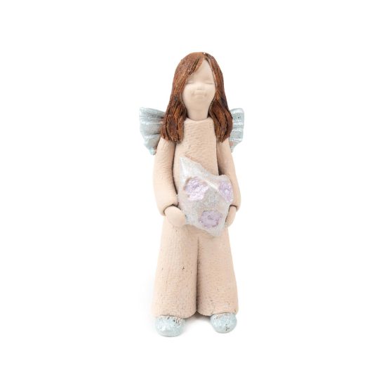 Ceramic Figure – Angel with Pillow, 15.5 cm