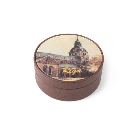 Leather Box - Dome Cathedral, Chocolate Brown, ⌀ 5 cm