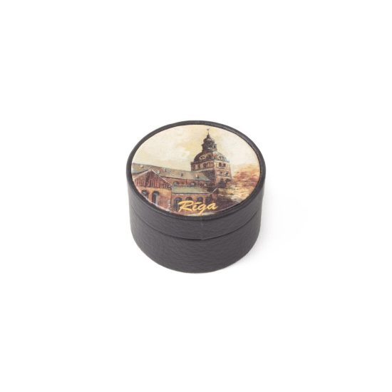 Leather Box - Dome Cathedral, Deep Brown, ⌀ 5 cm