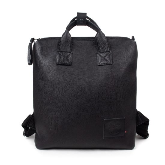 Genuine Leather Backpack, Black, 36x38 cm