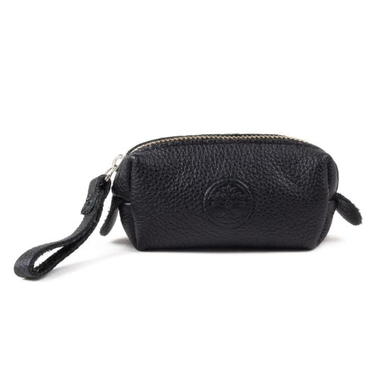 Genuine Leather Key Wallet, Black, 6x11 cm