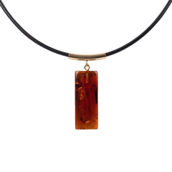 Amber Necklace with Leather String