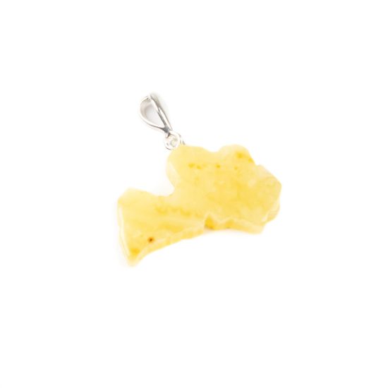 Amber Pendant "Latvia", Light Yellow, 2x3 cm