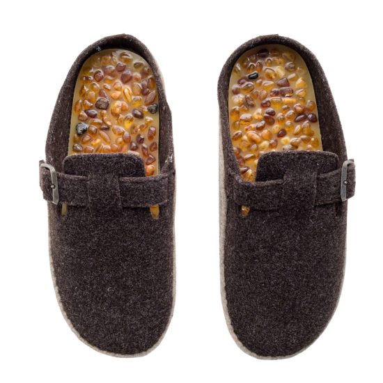 Eco Felt Slippers with Amber Insoles "Barok", For Men