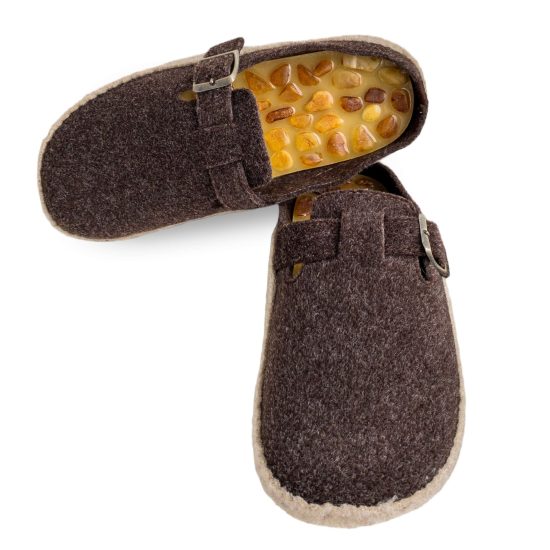 Eco Felt Slippers with Amber Insoles "Old Town", For Men