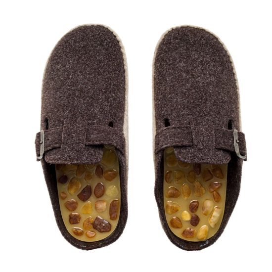 Eco Felt Slippers with Amber Insoles "Old Town", For Men