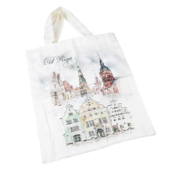 Cotton Tote Bag "Old Riga", 34x39 cm