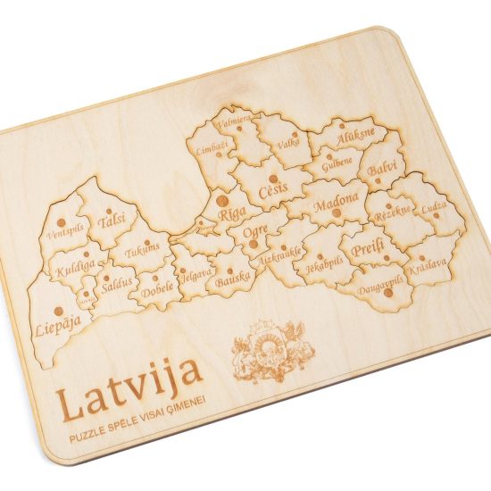 Wooden Puzzle "Latvija", 18.5x24.5 cm