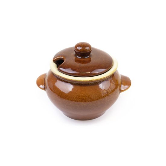 Ceramic Sugar Bowl, Brown, 0.3 l