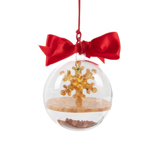 Christmas Tree Ball with Amber Snowflake, Ø 6