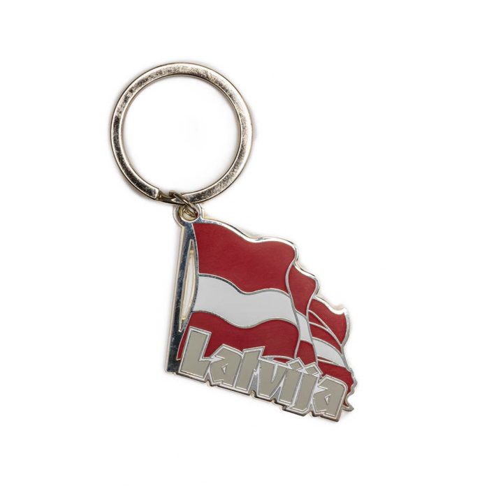 Key ring with latvian flag, latvija, metal