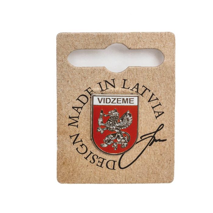 Pin - coat of arms of vidzeme, 1.5 x 2 cm