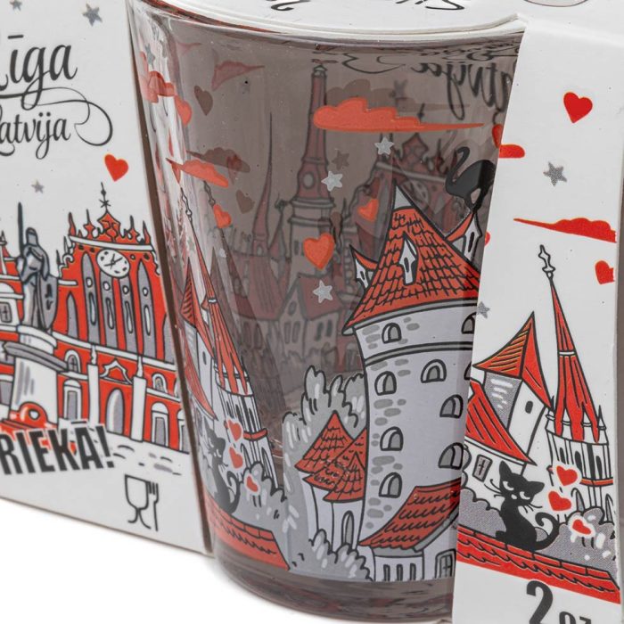 Souvenir glass gift set, riga latvia, 2 x 60 ml